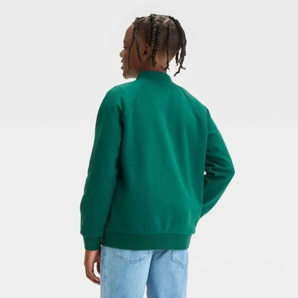 NWT Art Class Boys Large Green L-Sleeves Ribbed Cuffs Snap Buttons Bomber Jacket - Picture 3 of 13